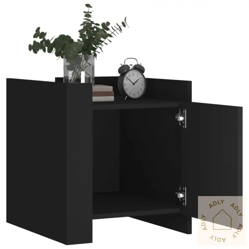 Nattbord Svart 45X50X50 Cm Konstruert Tre