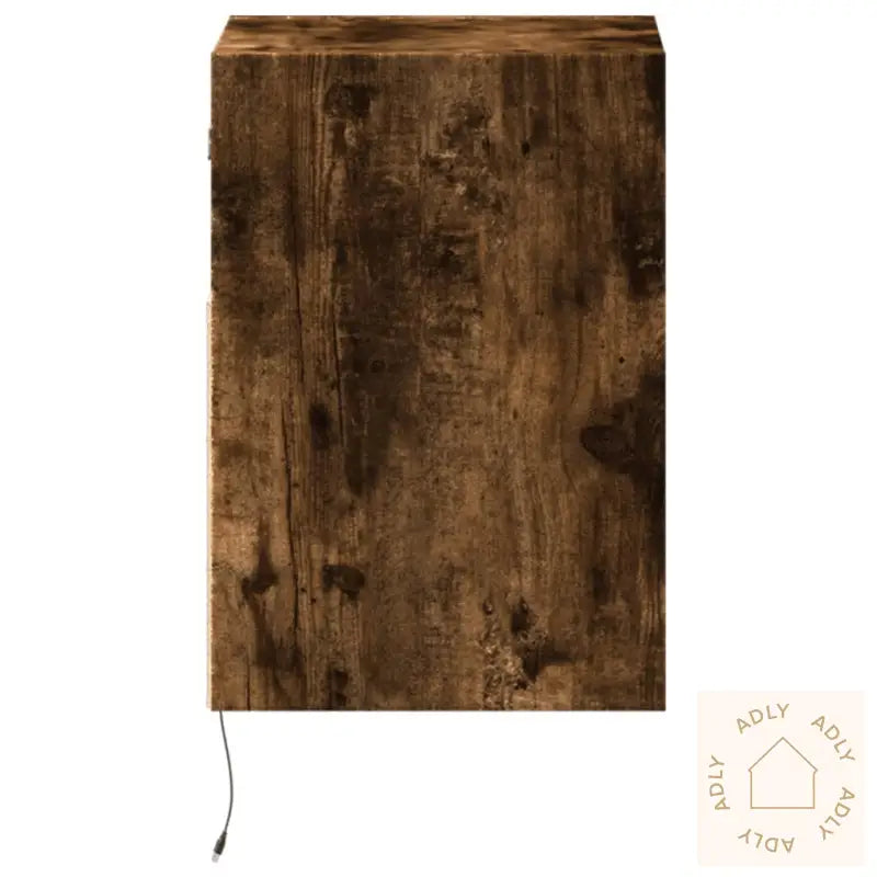 Vegghengt Nattbord Med Led-Lys Røkt Eik