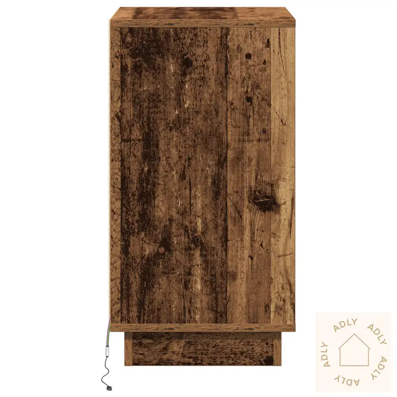 Nattbord Med Led Gammelt Tre 39X34,5X65 Cm