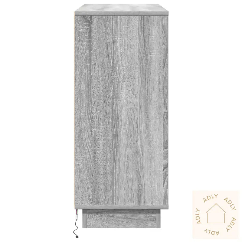 Sideboard Med Led I Grå Sonoma 90X32X75 Cm Laget Av Tre