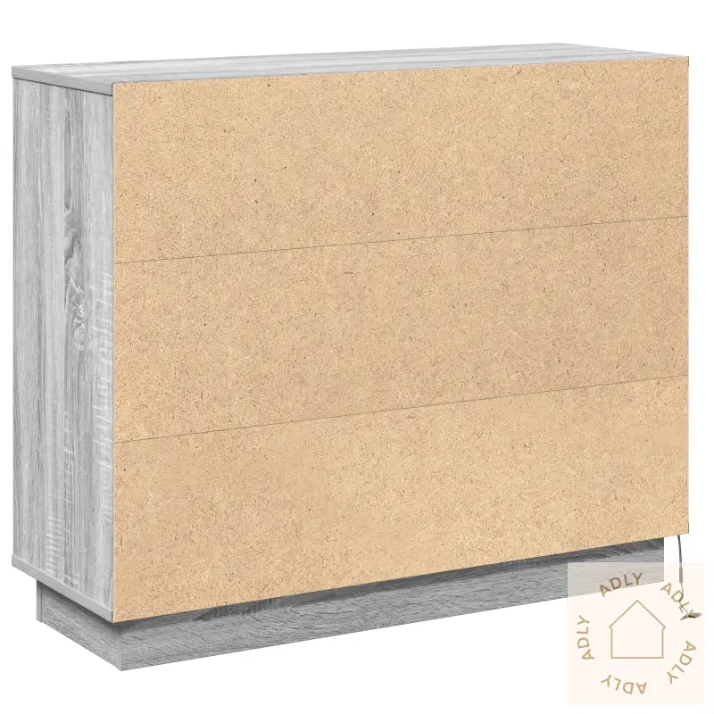 Sideboard Med Led I Grå Sonoma 90X32X75 Cm Laget Av Tre