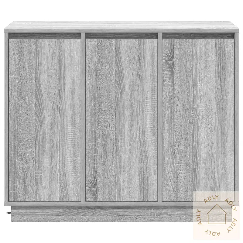 Sideboard Med Led I Grå Sonoma 90X32X75 Cm Laget Av Tre