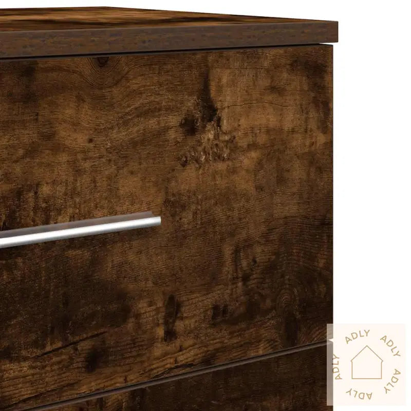 Nattbord Med 2 Skuffer Røkt Eik 40X36X50 Cm