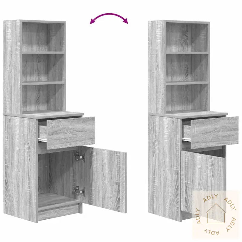 Nattbord Grå Sonoma 39X35X125 Cm Konstruert Tre