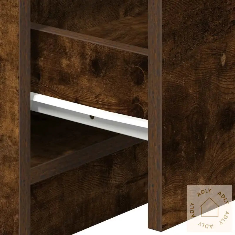 Nattbord Med 2 Skuffer Røkt Eik 40X36X50 Cm