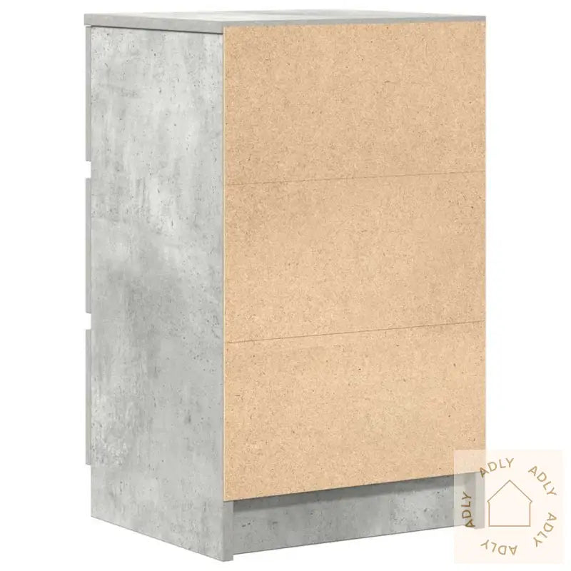 Nattskap Med 3 Skuffer Betonggrå 39X35X65 Cm