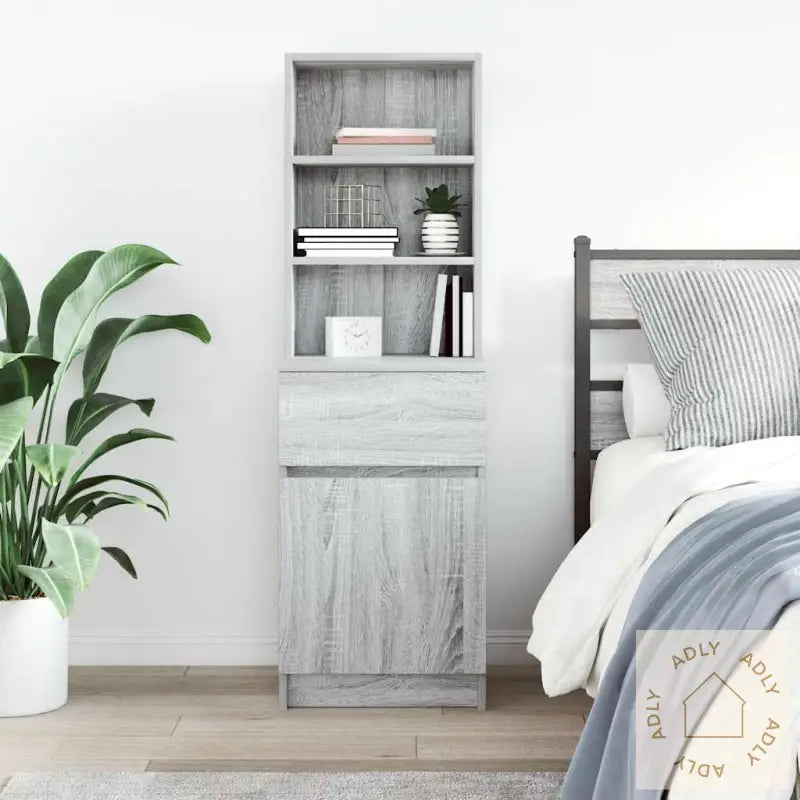 Nattbord Grå Sonoma 39X35X125 Cm Konstruert Tre