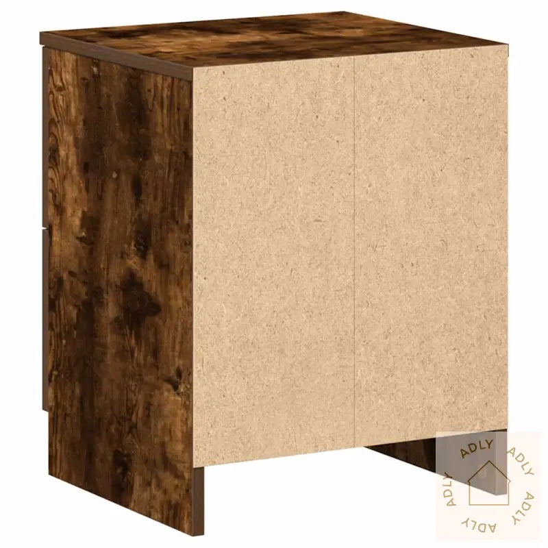 Nattbord Med 2 Skuffer Røkt Eik 40X36X50 Cm