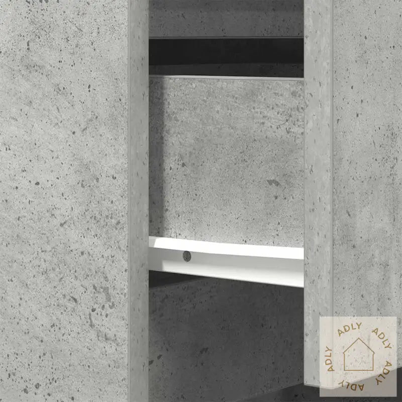 Nattskap Med 3 Skuffer Betonggrå 39X35X65 Cm