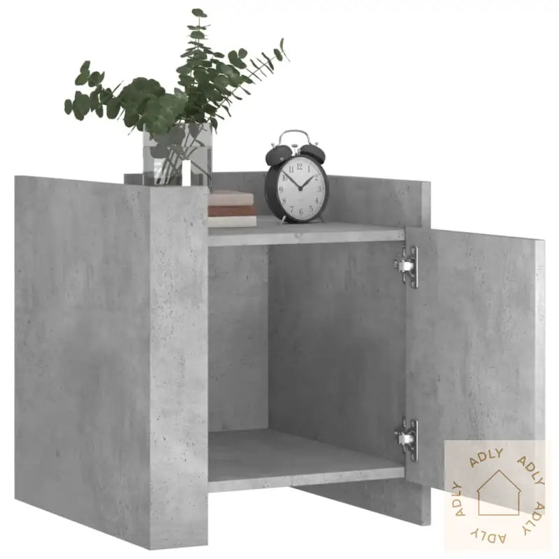 Nattbord Betonggrå 45X50X50 Cm Konstruert Tre