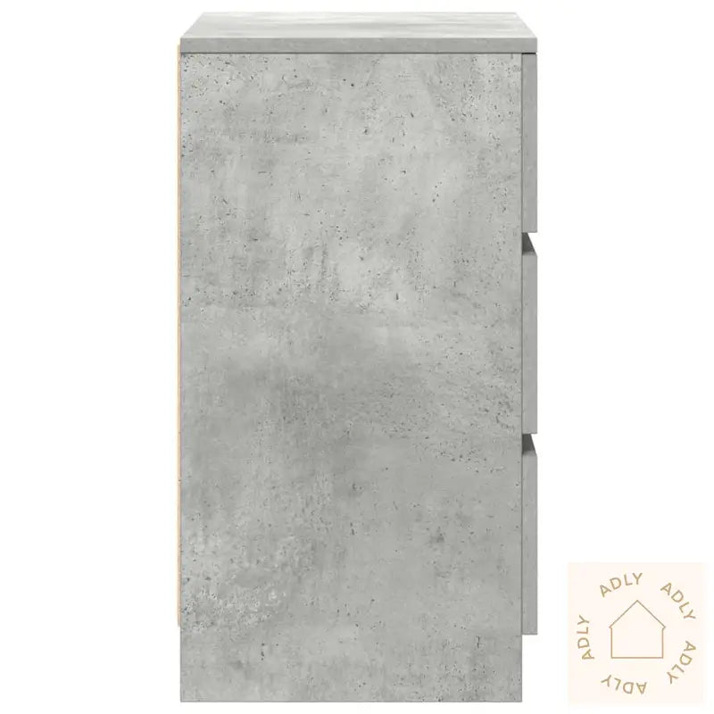 Nattskap Med 3 Skuffer Betonggrå 39X35X65 Cm
