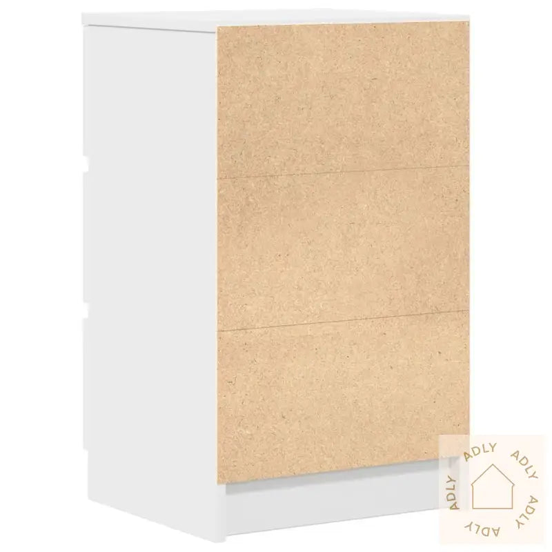 Nattskap Med 3 Skuffer 2 Stk Hvit 39X35X65 Cm