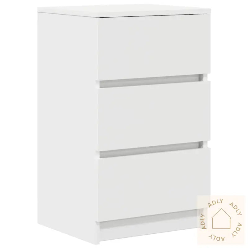 Nattskap Med 3 Skuffer 2 Stk Hvit 39X35X65 Cm