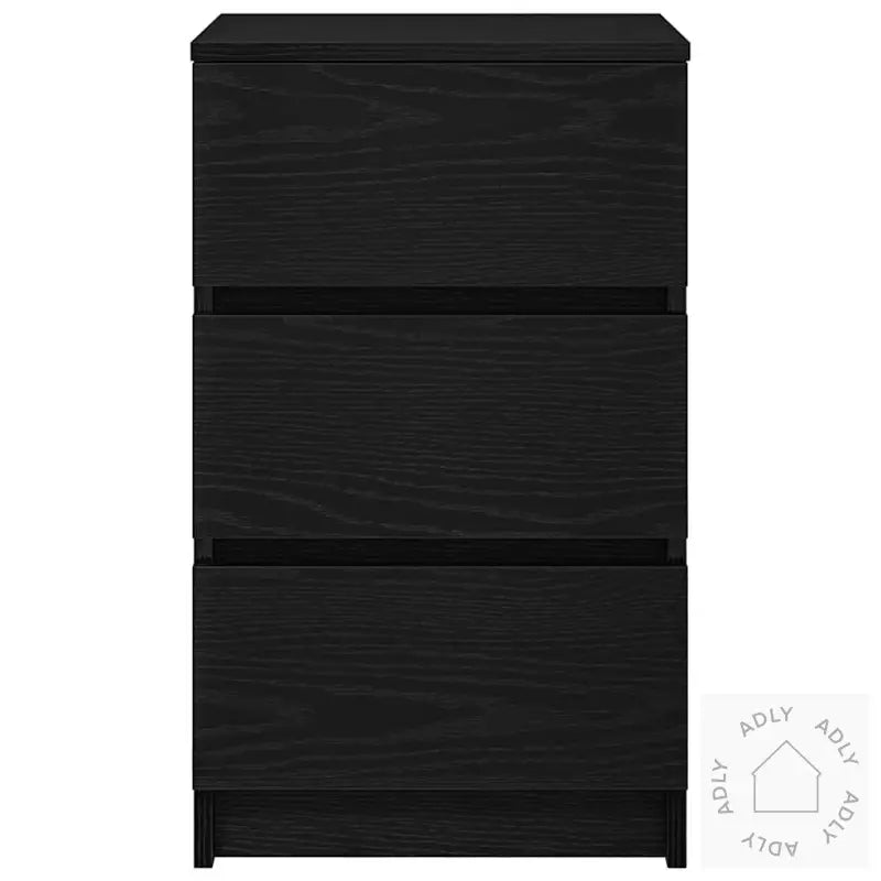 Nattskap Med 3 Skuffer 2 Stk Svart 39X35X65 Cm