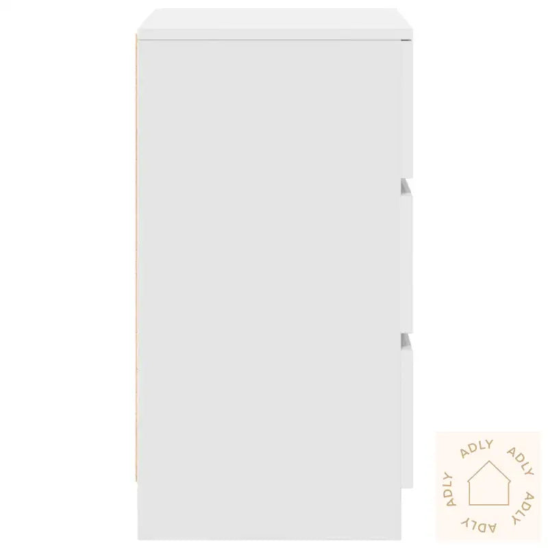 Nattskap Med 3 Skuffer 2 Stk Hvit 39X35X65 Cm