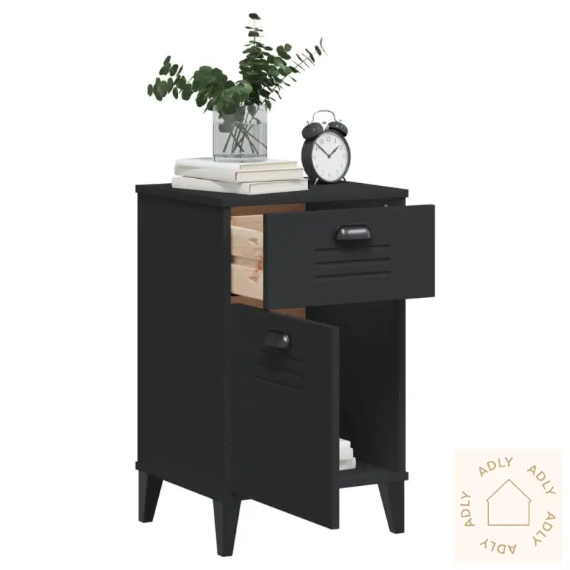 Nattbord Viken Svart Konstruert Tre