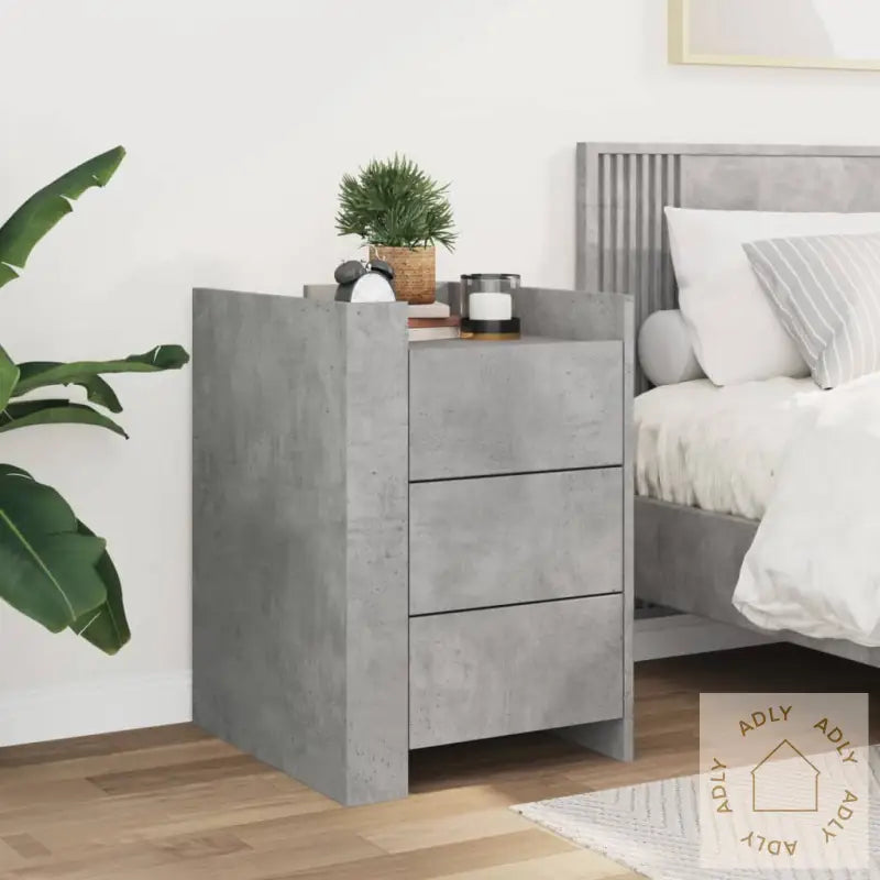 Nattbord Betonggrå 45X50X65 Cm Konstruert Tre
