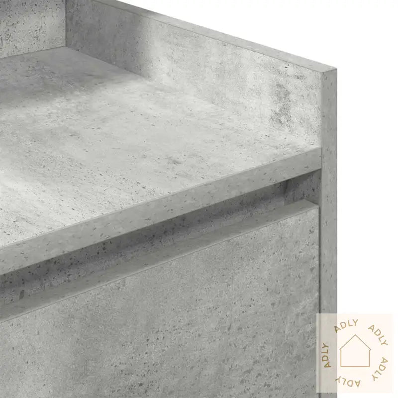 Nattbord Med 2 Skuffer Betonggrå 38X34X80 Cm