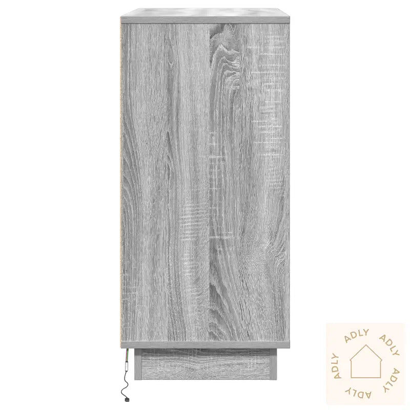 Nattbord Med Led Grå Sonoma 71X34,5X75 Cm Konstruert Tre