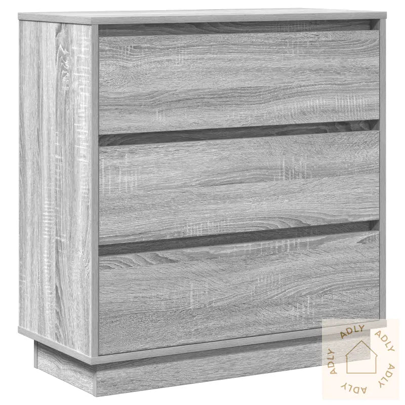 Nattbord Med Led Grå Sonoma 71X34,5X75 Cm Konstruert Tre