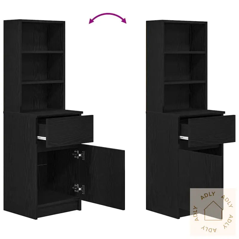 Nattbord Svart 39X35X125 Cm Konstruert Tre