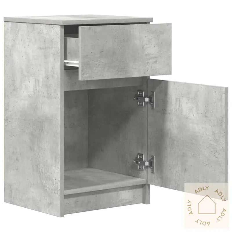 Nattbord 2 Stk Betonggrå 39X35X65 Cm Konstruert Tre