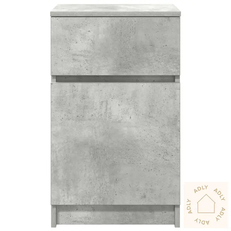 Nattbord 2 Stk Betonggrå 39X35X65 Cm Konstruert Tre