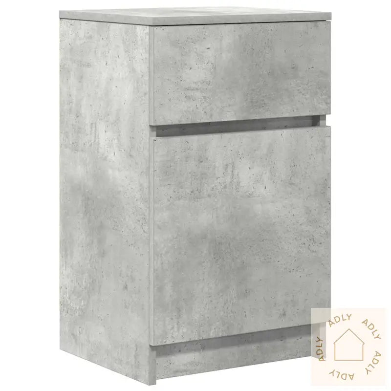 Nattbord 2 Stk Betonggrå 39X35X65 Cm Konstruert Tre