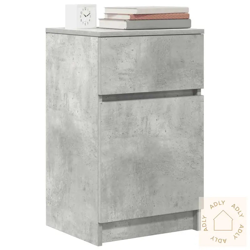 Nattbord 2 Stk Betonggrå 39X35X65 Cm Konstruert Tre