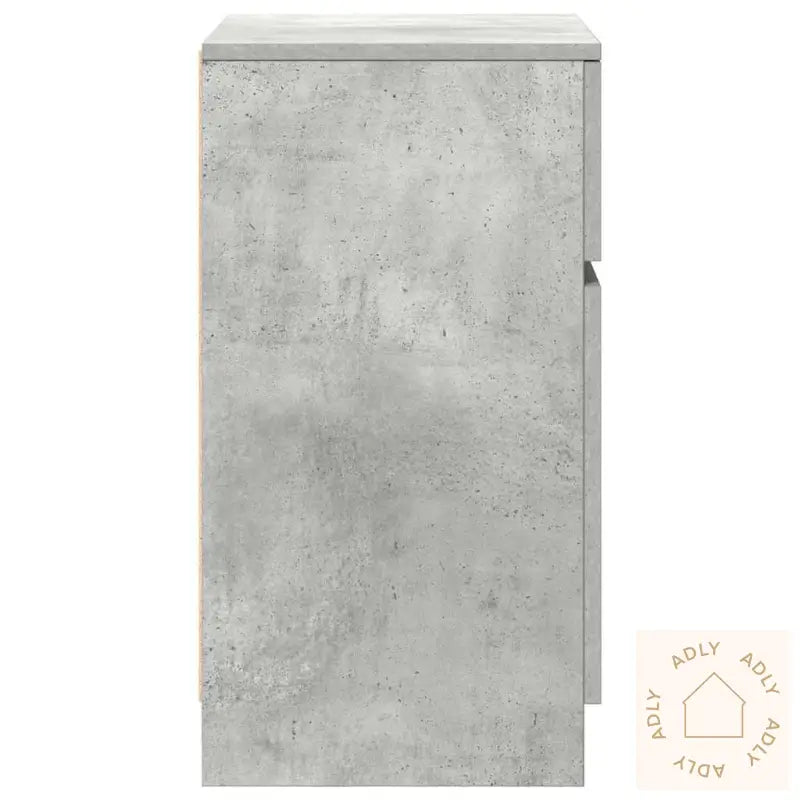 Nattbord 2 Stk Betonggrå 39X35X65 Cm Konstruert Tre