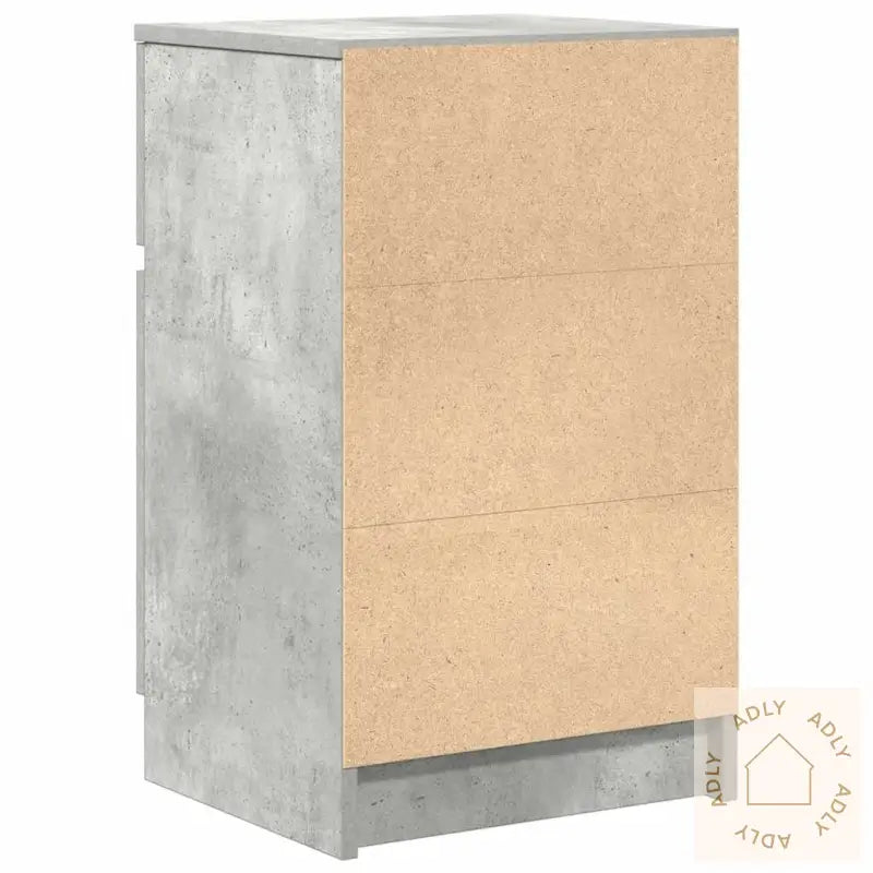 Nattbord 2 Stk Betonggrå 39X35X65 Cm Konstruert Tre