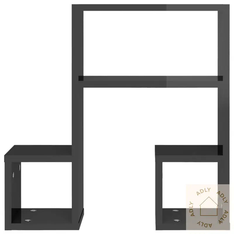Vegghyller 2 Stk Høyglans Grå 50X15X50 Cm Konstruert Tre