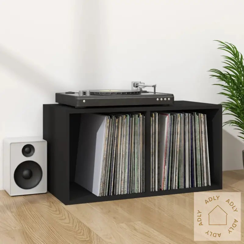 Oppbevaringsboks Lp Svart 71X34X36 Cm Konstruert Tre