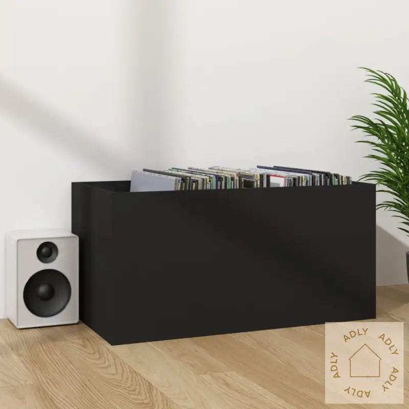 Oppbevaringsboks Lp Svart 71X34X36 Cm Konstruert Tre