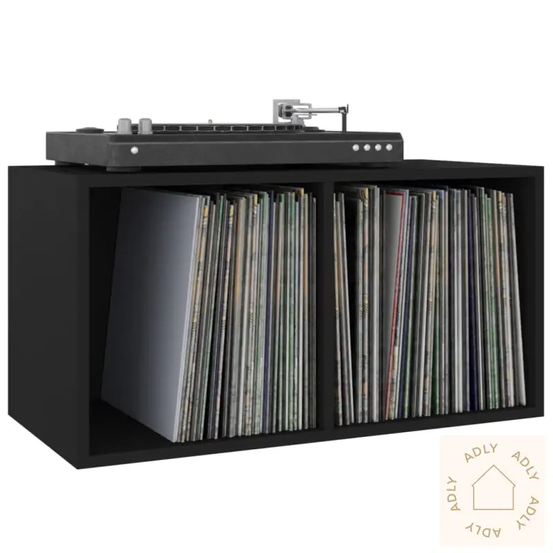Oppbevaringsboks Lp Svart 71X34X36 Cm Konstruert Tre