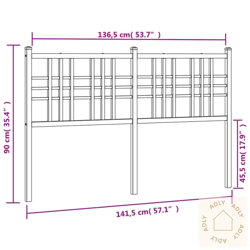Sengegavl I Metall Hvit 137 Cm