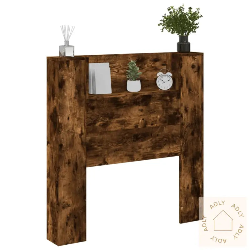 Hodegavl Skap Med Led Røkt Eik 100X16,5X103,5 Cm