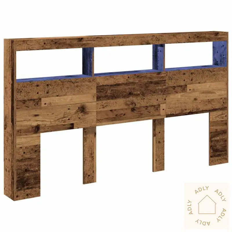 Hodegavl Skap Med Led Gammelt Tre 180X17X102 Cm