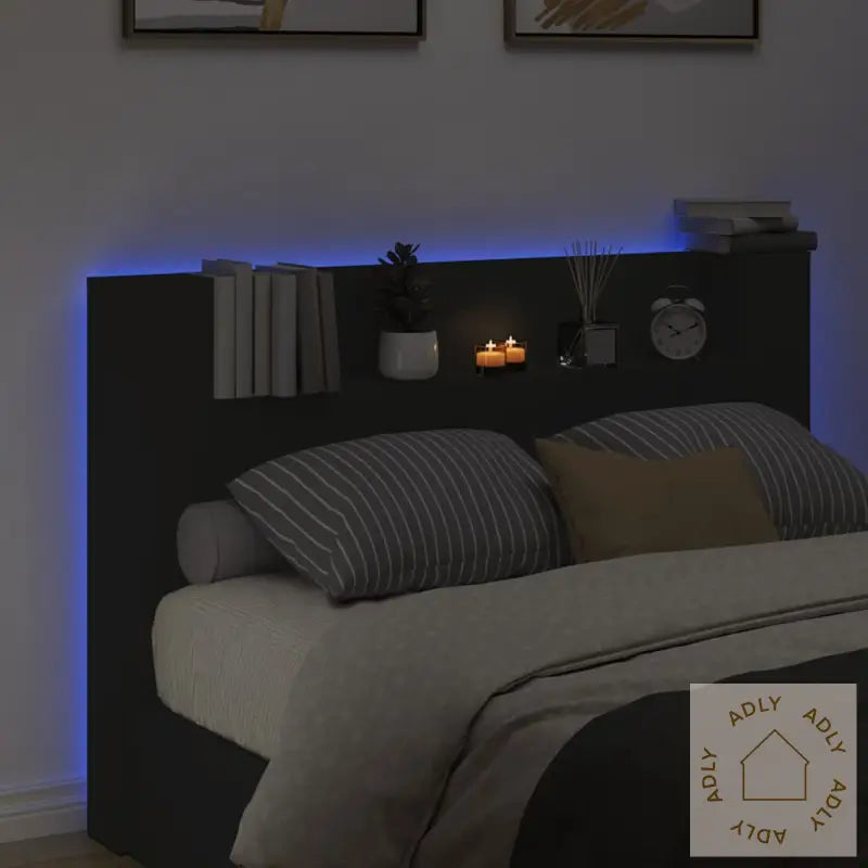 Hodegavl Skap Med Led Svart 160X16,5X103,5 Cm