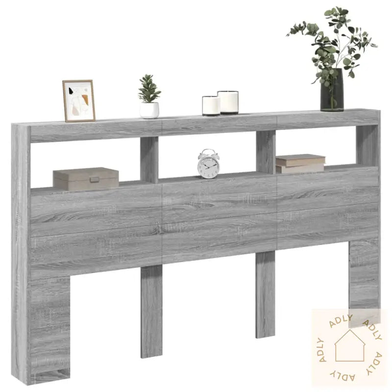 Hodegavl Skap Med Led Grå Sonoma 180X17X102 Cm