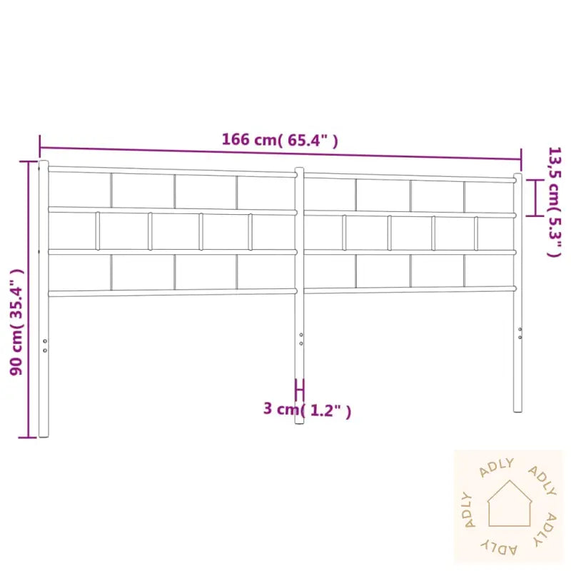 Sengegavl I Metall Svart 160 Cm