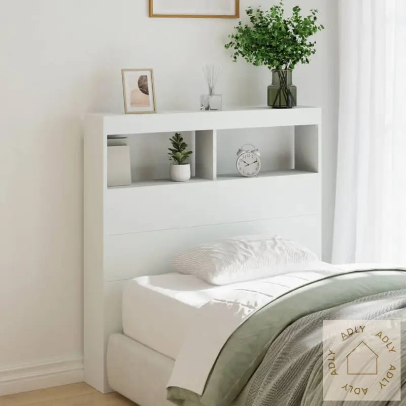 Hodegavl Skap Med Led Hvit 100X17X102 Cm