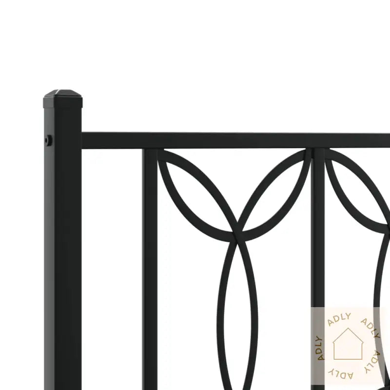 Sengegavl I Metall Svart 140 Cm