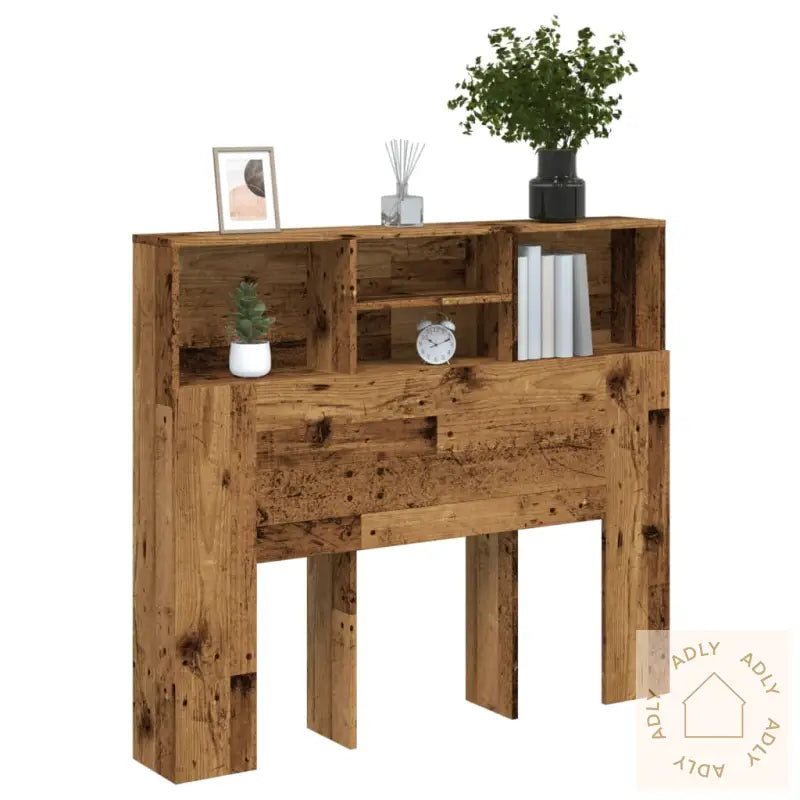 Hodegavl Med Hylle Gammelt Tre 120X19X103,5 Cm Konstruert Tre