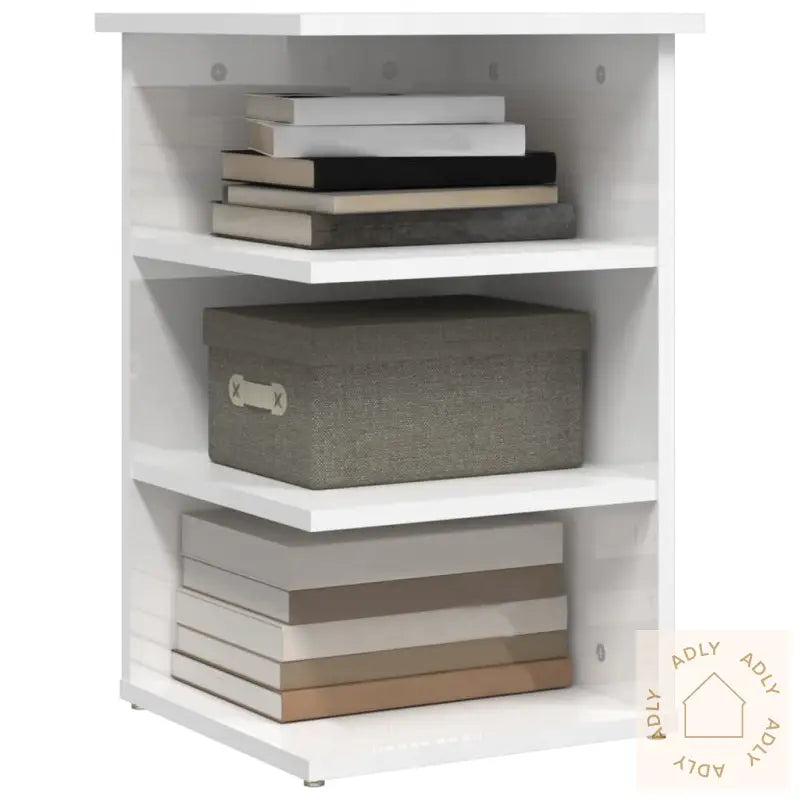 Sideskap Høyglans Hvit 35X35X55 Cm Konstruert Tre