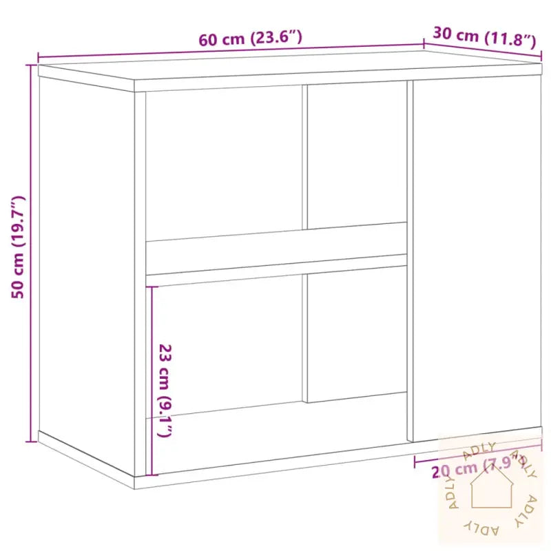 Sideskap Gammelt Tre 60X30X50 Cm Konstruert Tre