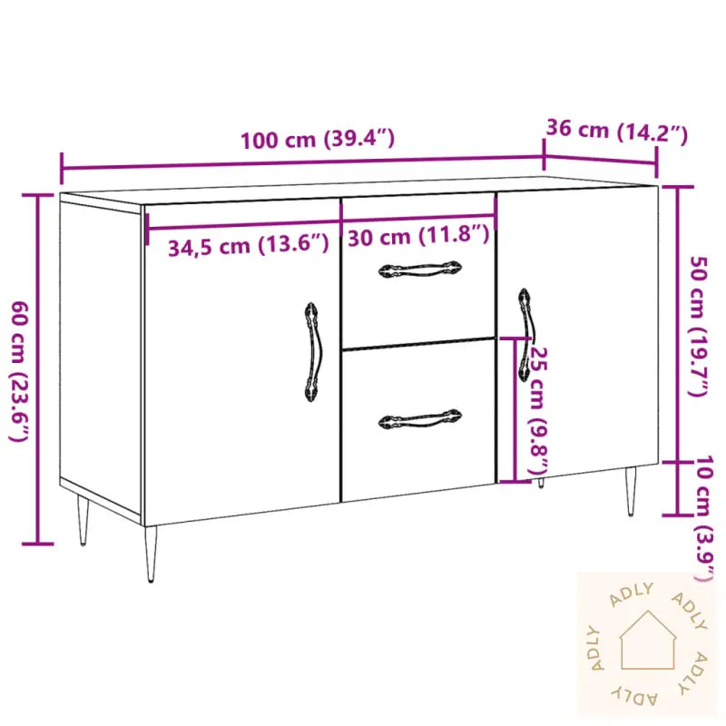 Skjenk Gammelt Tre 100X36X60 Cm Konstruert Tre