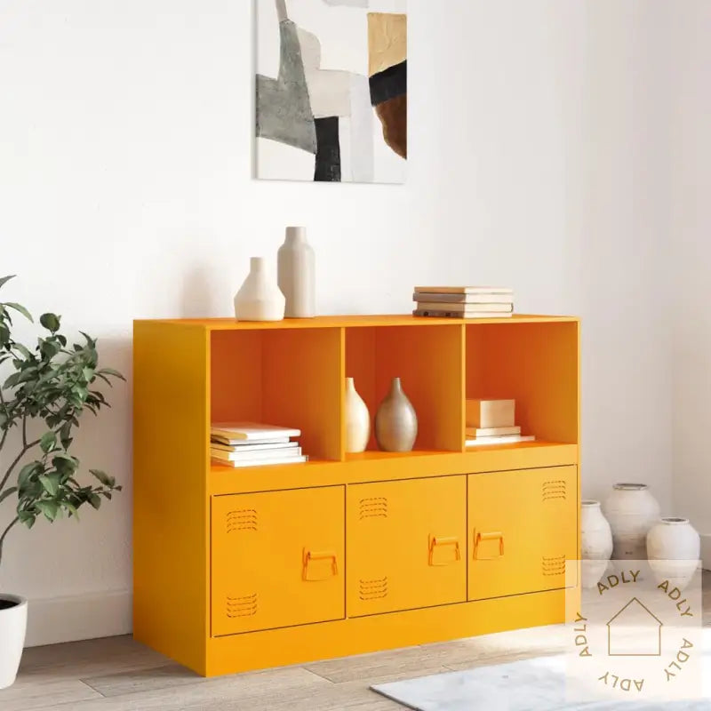 Skjenk Sennepsgul 99X39X73 Cm Stål