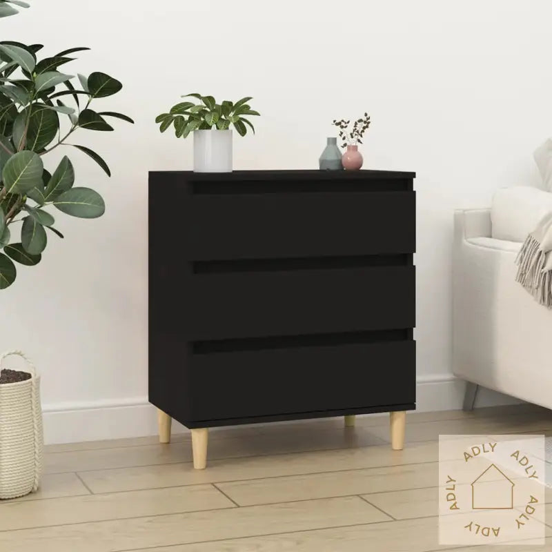 Skjenk Svart 60X35X70 Cm Konstruert Tre