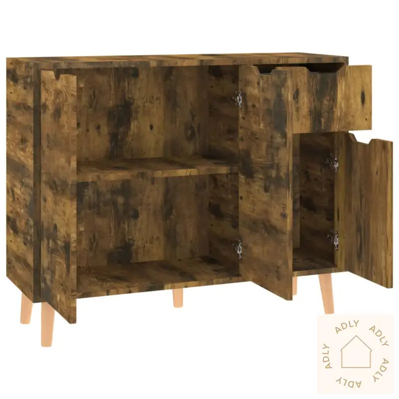 Skjenk Røkt Eik 90X30X72 Cm Konstruert Tre